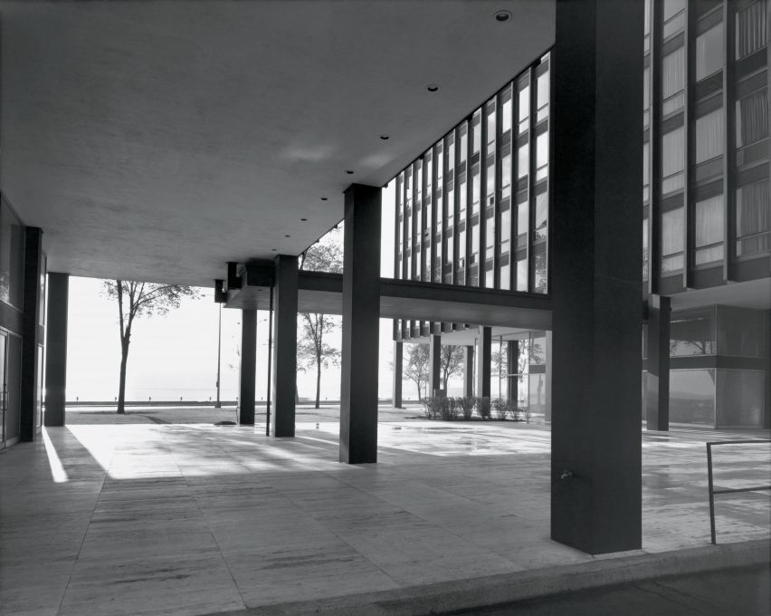 Lake Shore Drive Apartments by Ludwig Mies van der Rohe, Chicago, Illinois, photographed in 1963