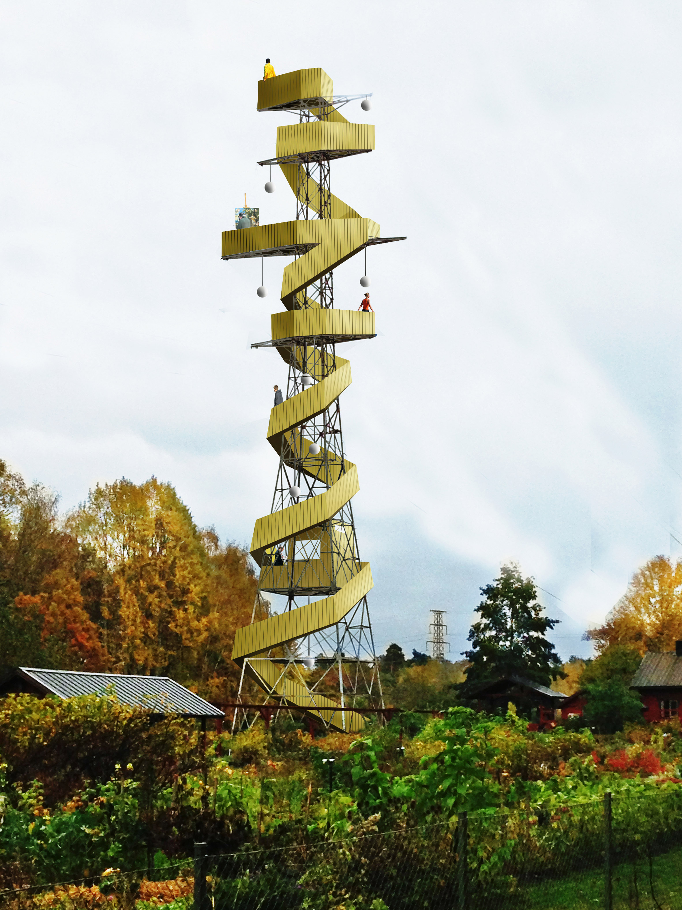 Stockholm pylons converted into "picnic towers" in Anders Berensson proposal