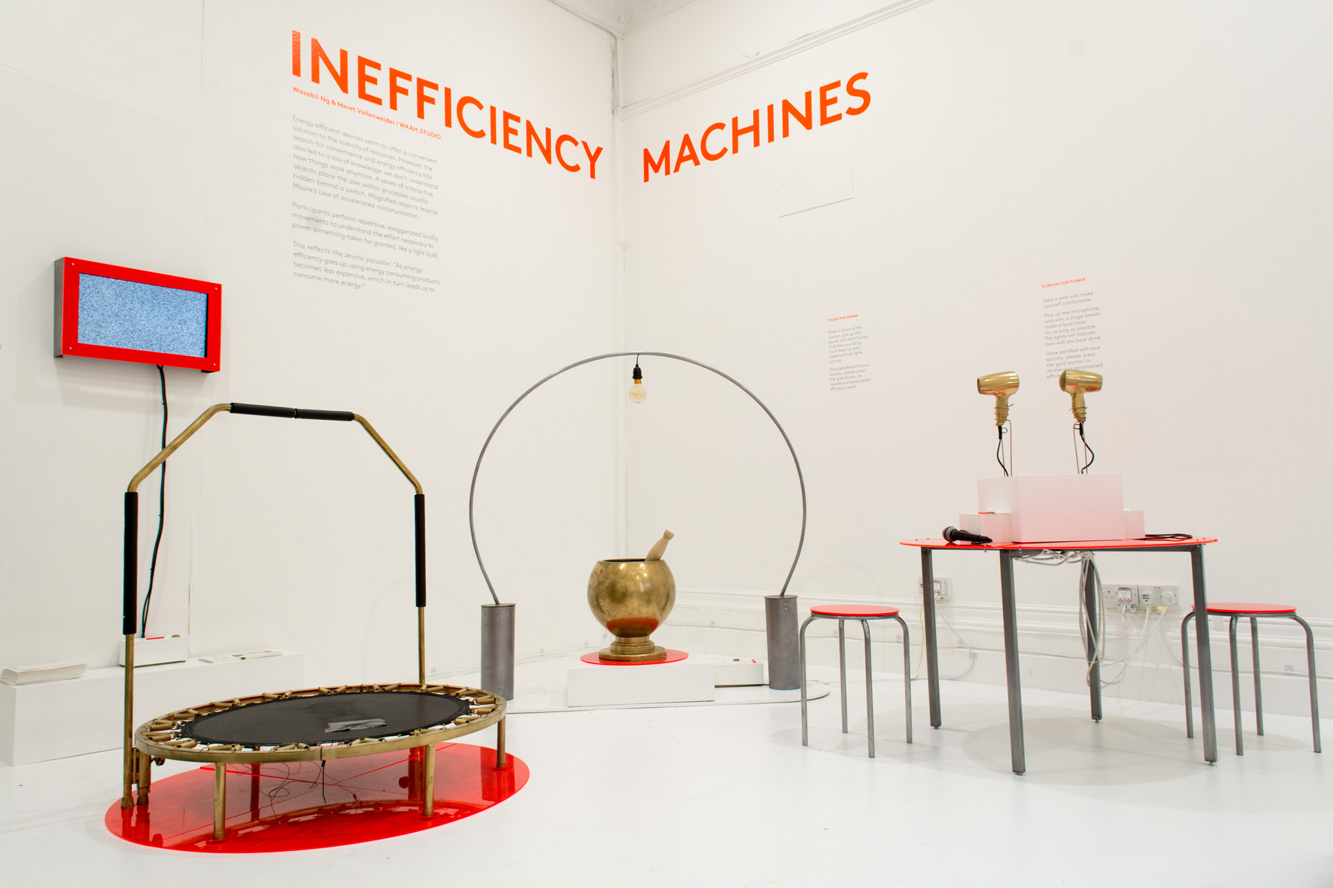 Inefficiency Machines installation by Meret Vollenweider and Wasabii Ng