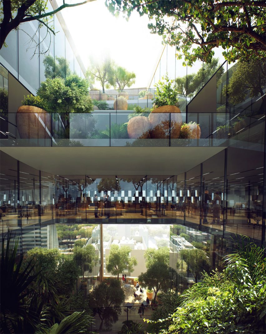 Snøhetta unveils plans for Beirut bank featuring chequerboard cladding and elevated gardens