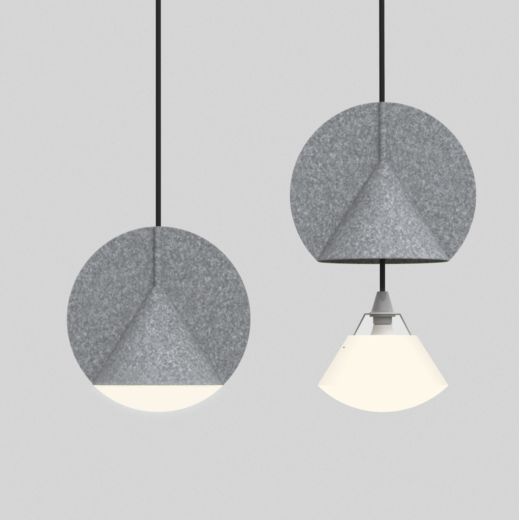 Outofstock designs geometric felt lamps for Bolia