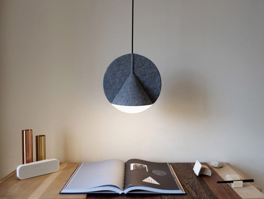 Outofstock designs geometric felt lamps for Bolia