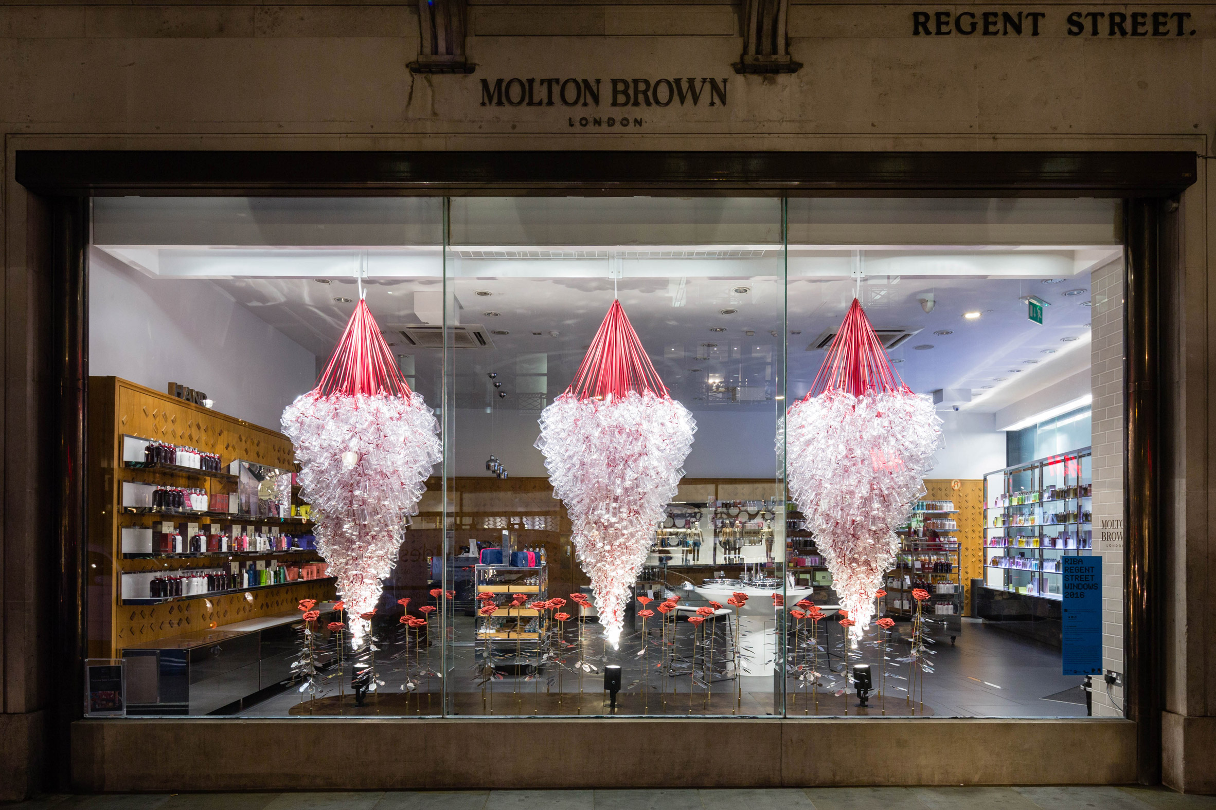 Molton Brown RIBA windows display 2016 with Knox Bhavan & Susie MacMurray
