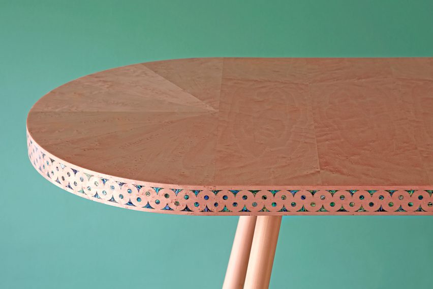 Bethan Gray bases brass-patterned tables on Omani architecture