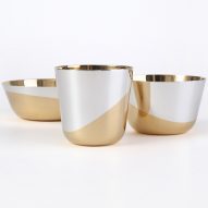 Thomas Feichtner designs set of minimal vessels dipped in gold