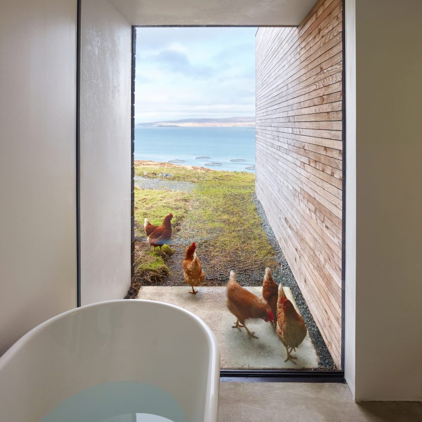 Cliff House by Dualchas features in Dezeen's Pinterest bathroom roundup