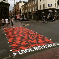 Eley Kishimoto covers London street crossing in graphic patterns