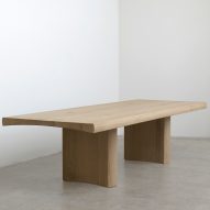 Barber and Osgerby base minimal wooden table on Japanese joinery