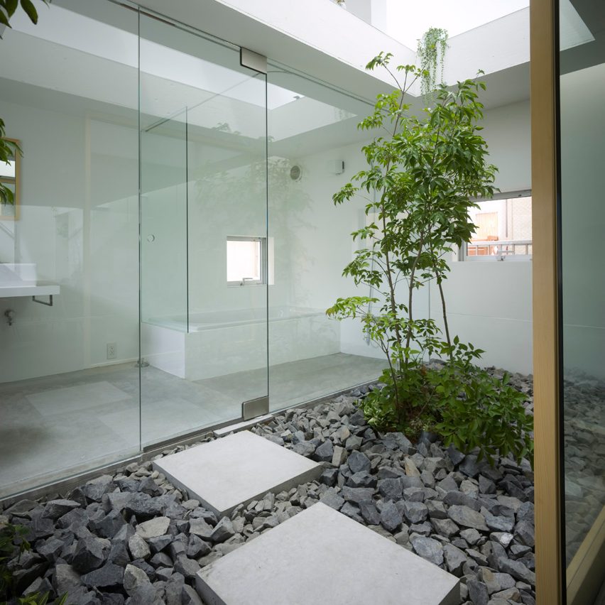 House in Nagoya by Suppose Design Office features in Dezeen's Pinterest bathroom roundup