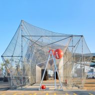 Peris + Toral Arquitectes uses scaffolding to create temporary pavilion in Barcelona