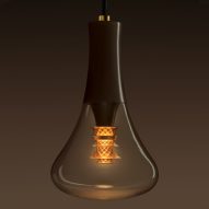 Plumen designs bulb with faceted gold shade on the inside