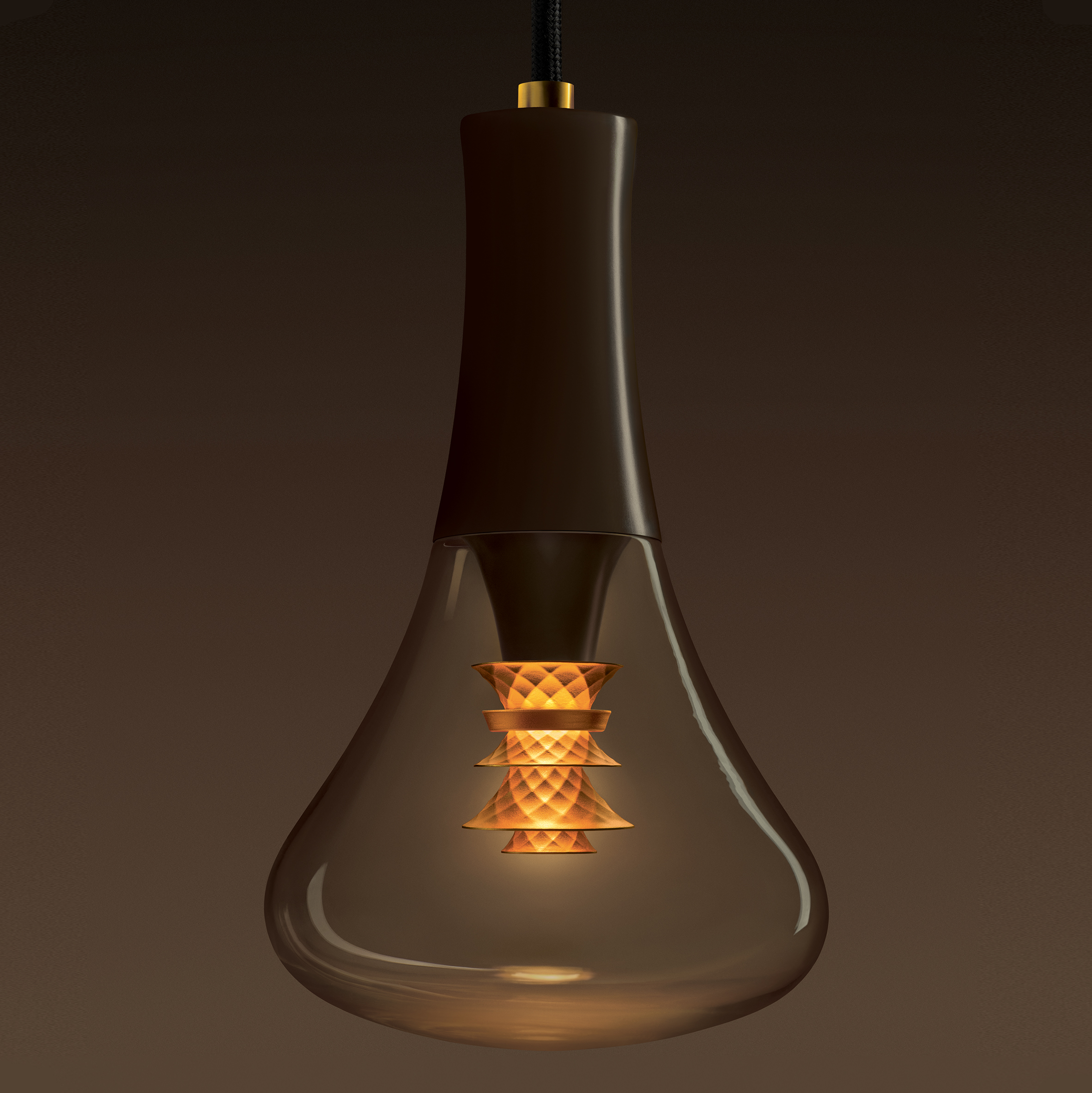 Plumen designs bulb with faceted gold internal shade