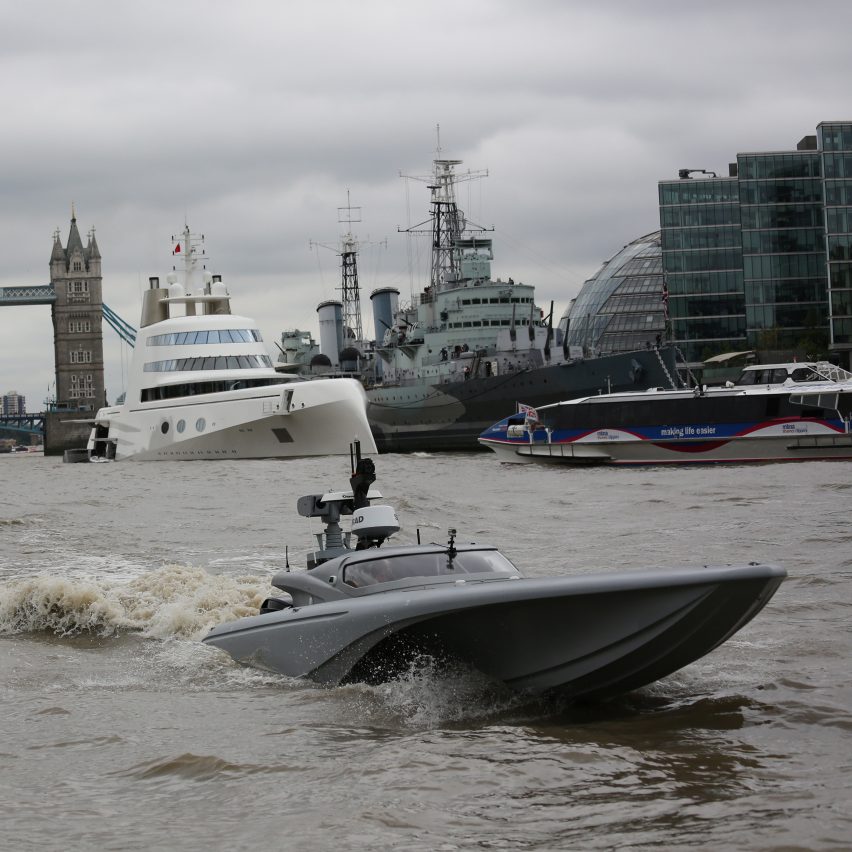 Navy unveils robot spy speedboat