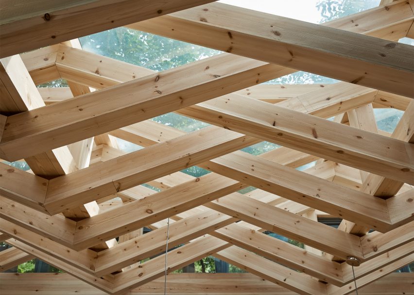 Kooo Architects Adds Wooden Lattice Ceiling To Cafe In China