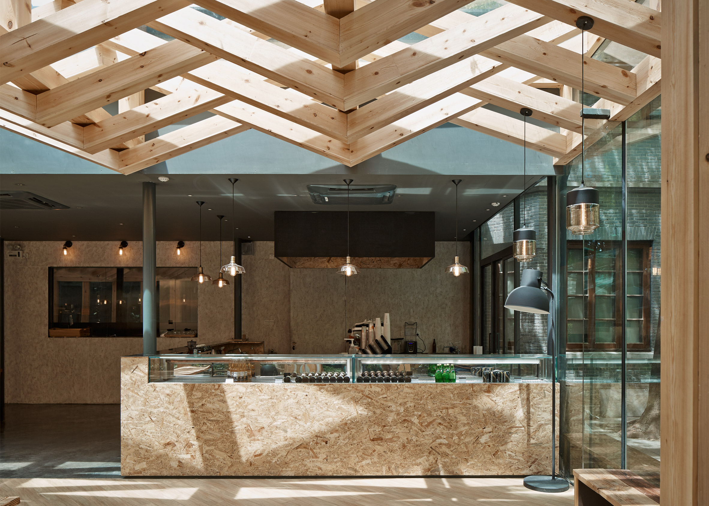 Kooo Architects Adds Wooden Lattice Ceiling To Cafe In China
