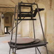 Mischer'Traxler builds pendulum in a castle to slowly sculpt a single tabletop