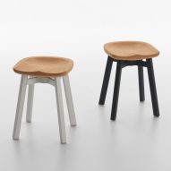 Nendo adds cork seat to its sustainable range of SU stools for Emeco