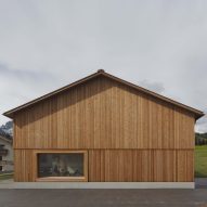 Bernardo Bader Architekten models larch-clad community centre on Austrian farmhouses