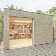 Surman Weston builds cork-covered studio for sewing and music-making