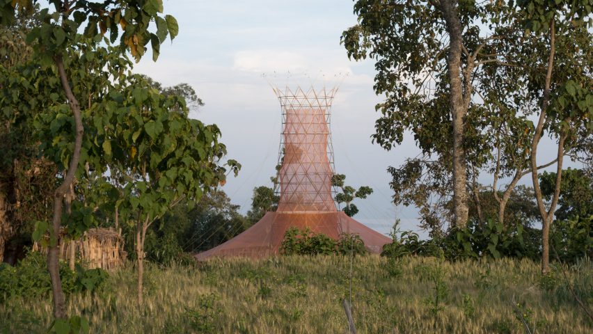 Warka Water's water-collecting tower