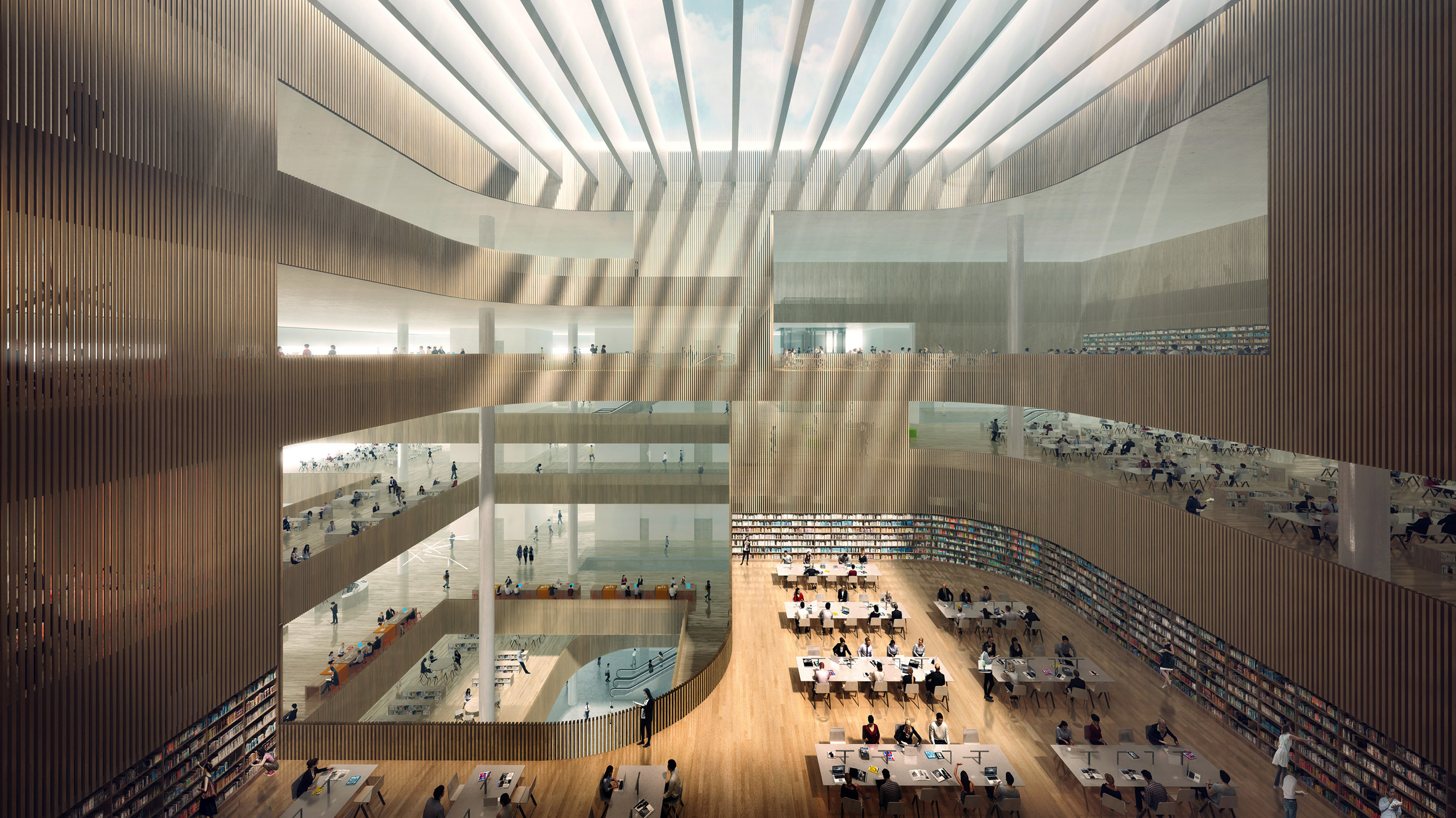 Shanghai Library by Schmidt Hammer Lassen Architects