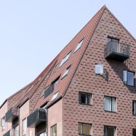 EFFEKT's Thurøhus apartments feature textured brick facades and a staggered roof