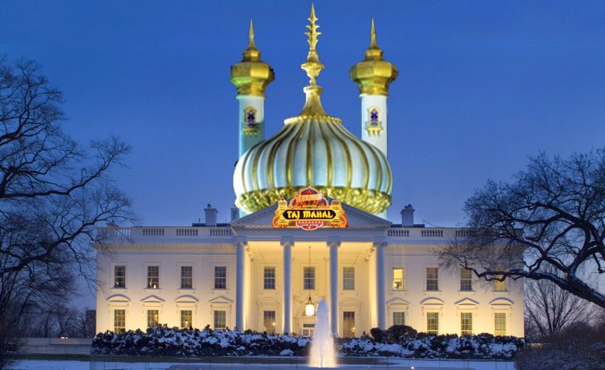 Trump's development plans for the White House envisioned in satirical images