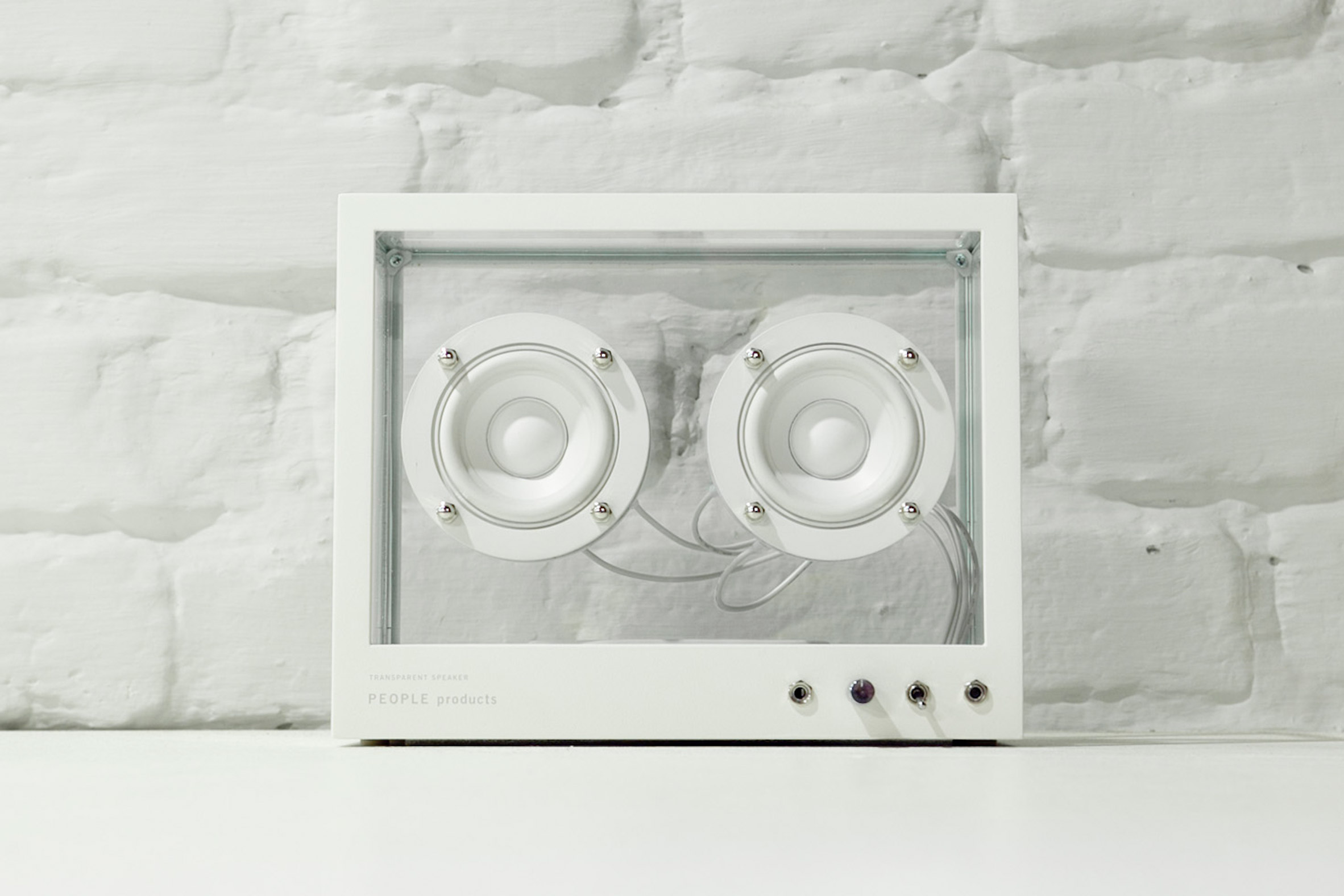 Sustainable see-through speaker by People People alerts user when parts need replacing