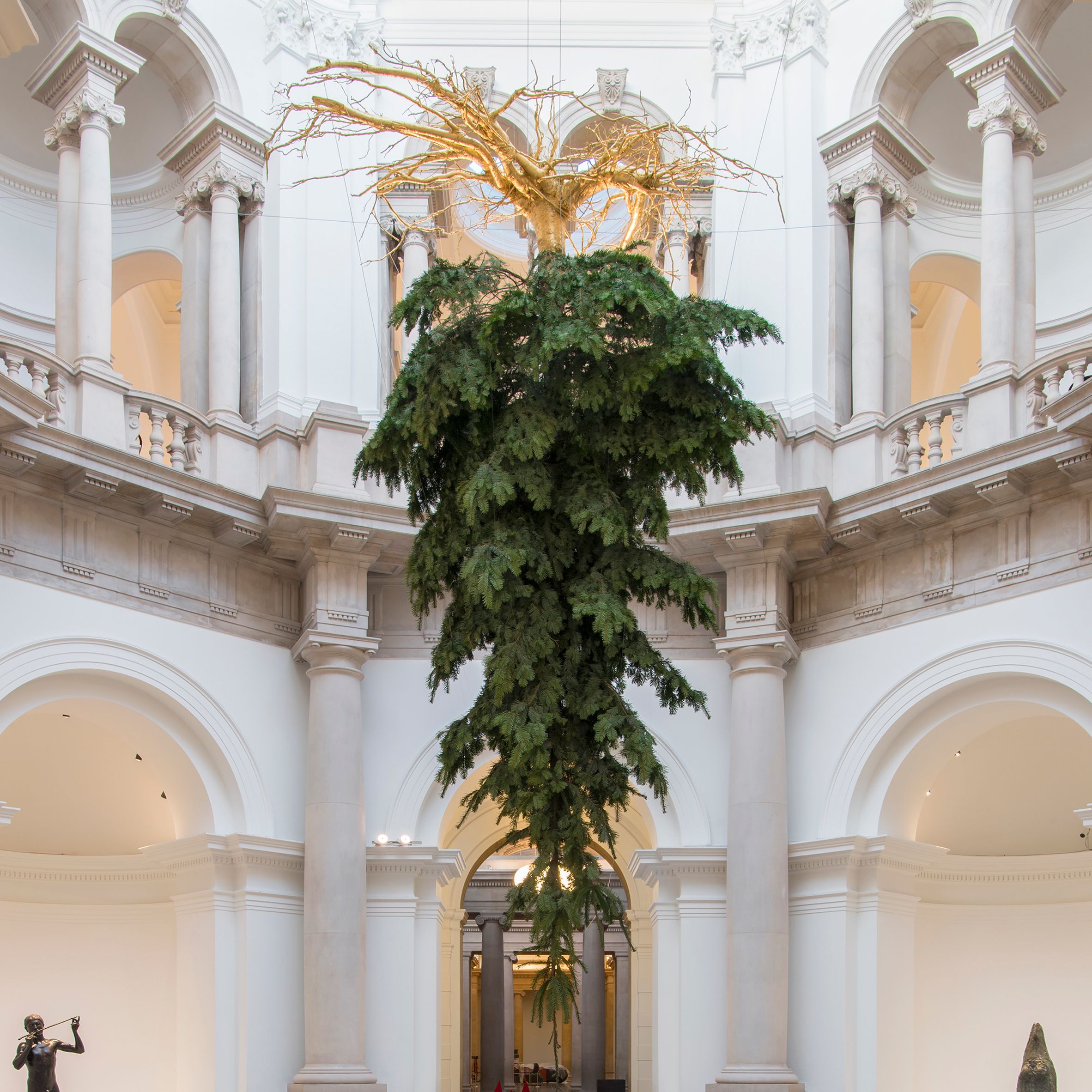 Upside Down Christmas Tree Suspended From Ceiling Of Tate