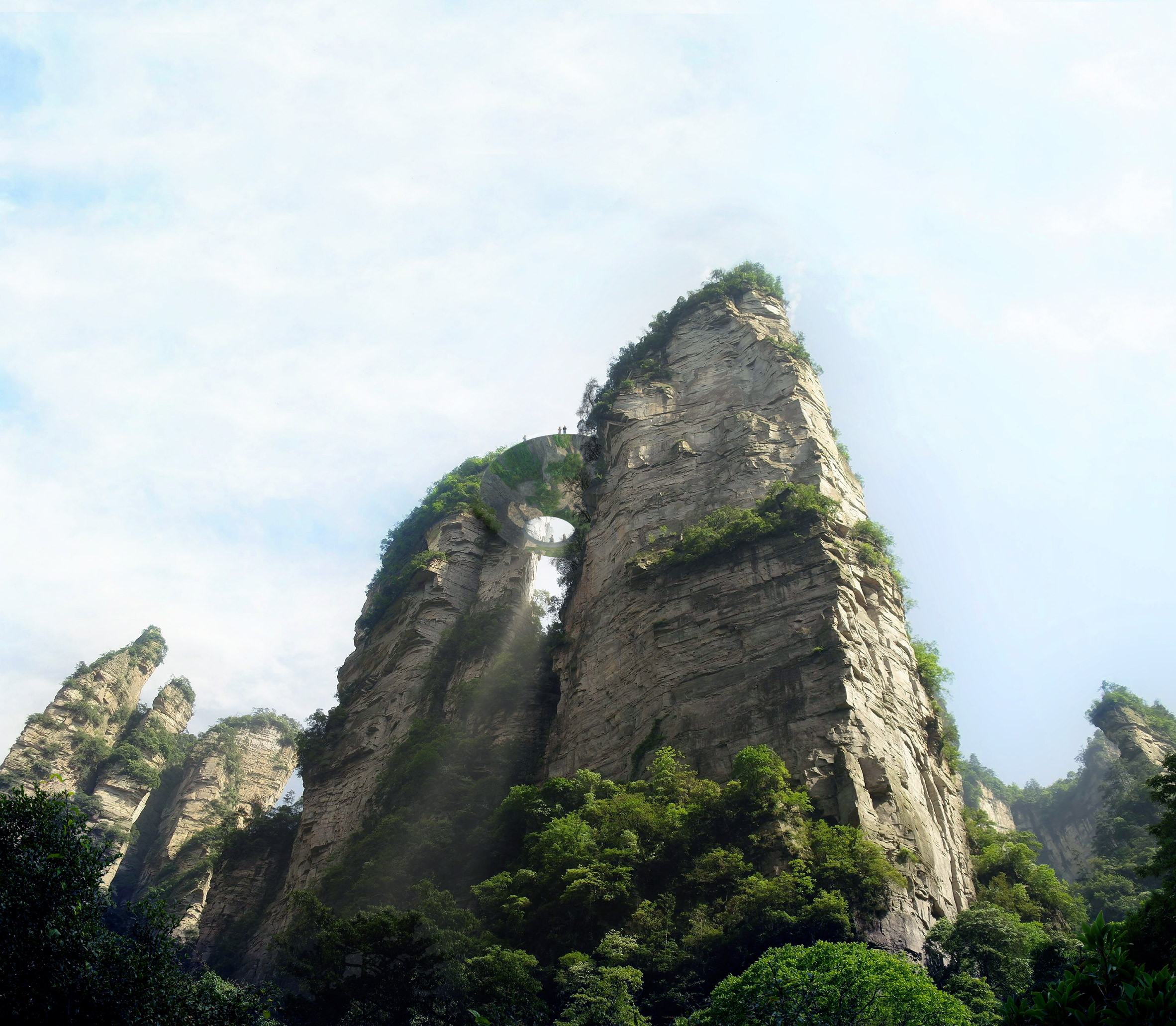 Zhangjiajie bridges by Martin Duplantier Architectes