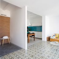 Patterned tiles define rooms in Barcelona bed and breakfast by Nook Architects