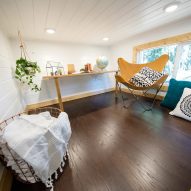 Cabin with climbing wall by Tiny Heirloom