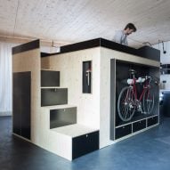 Nils Holger Moormann creates space-saving living cube for micro apartments