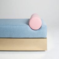 Lim + Lu designs daybed collection in pastels and brass