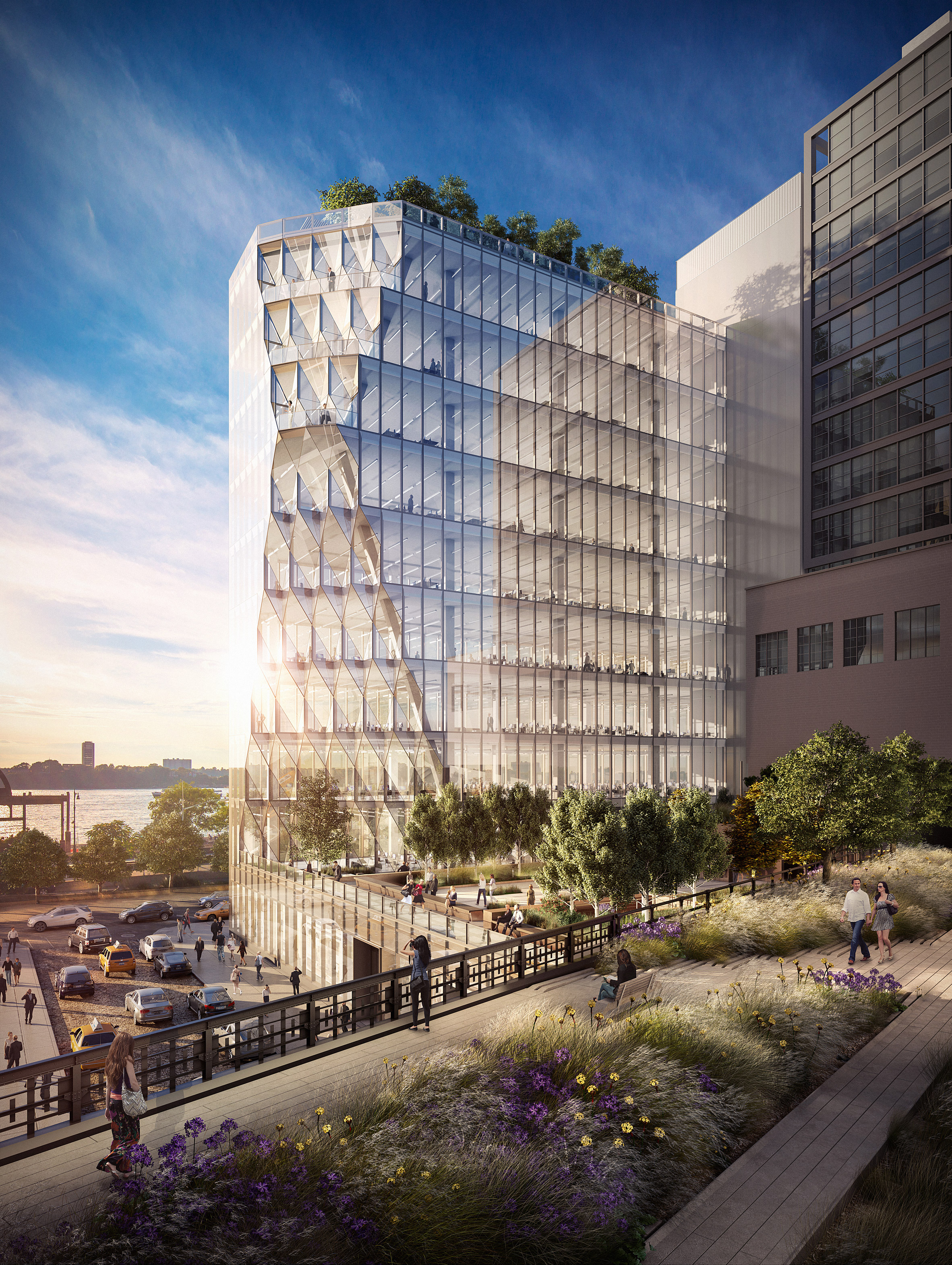 Perspective view of Studio Gang's Solar Carve Tower for New York