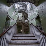 Administration Building Spiral Staircase Matt Van der Velde Architecture Abandoned Asylums Interior Jonglez Publishing