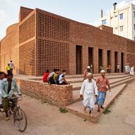 Daylight filters in through the roof and walls of Bangladeshi mosque by Marina Tabassum