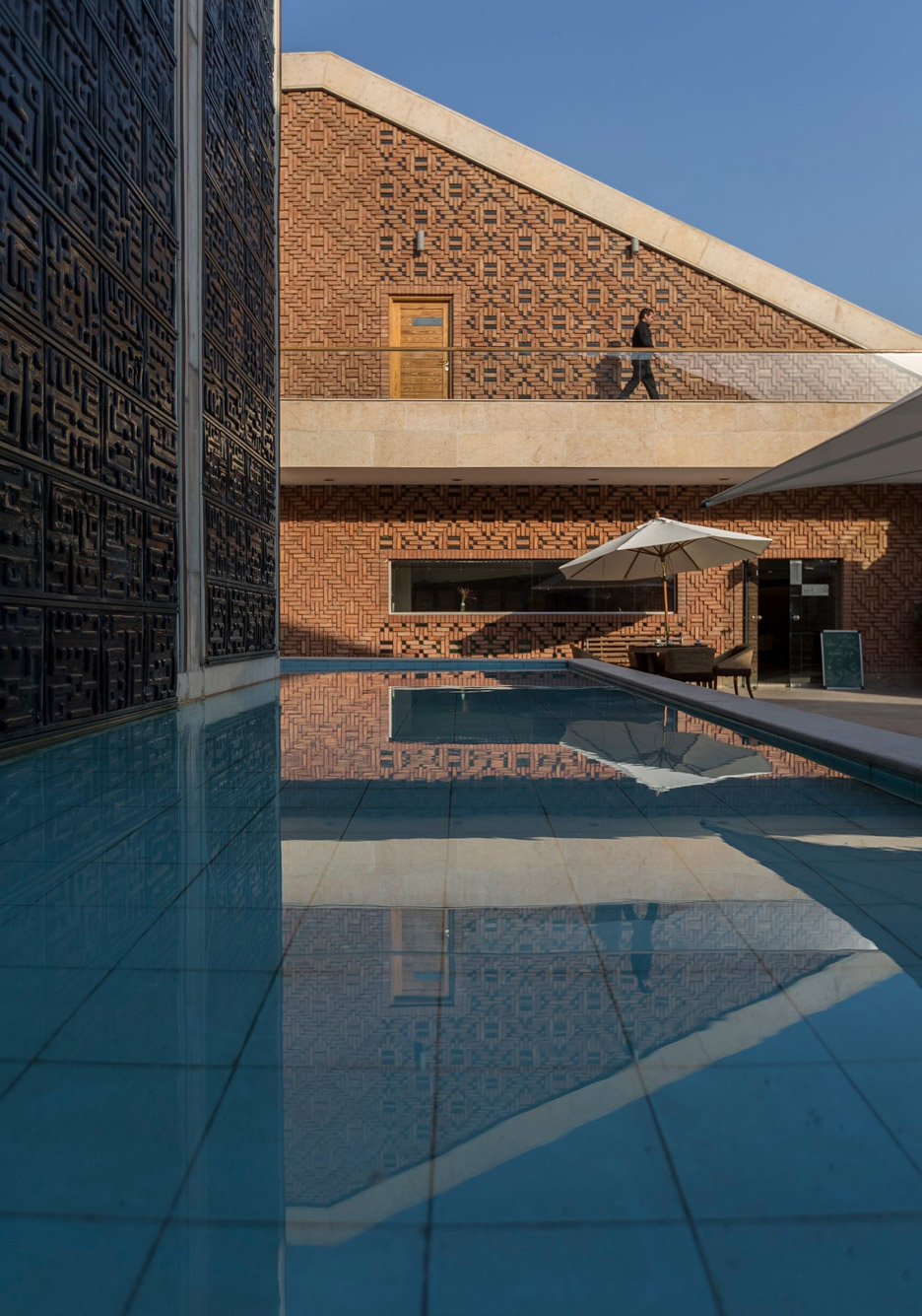 Architizer A+ Awards - Pond and walkway of Emam Reza Mosque and Cultural Complex by Kalout Architecture Studio