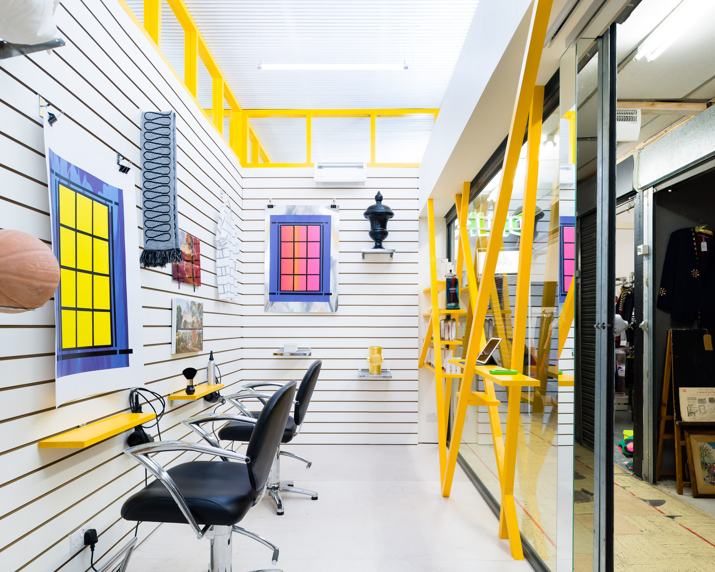 Sam Jacob designs Peckham hair salon and gallery where clients look at  artwork