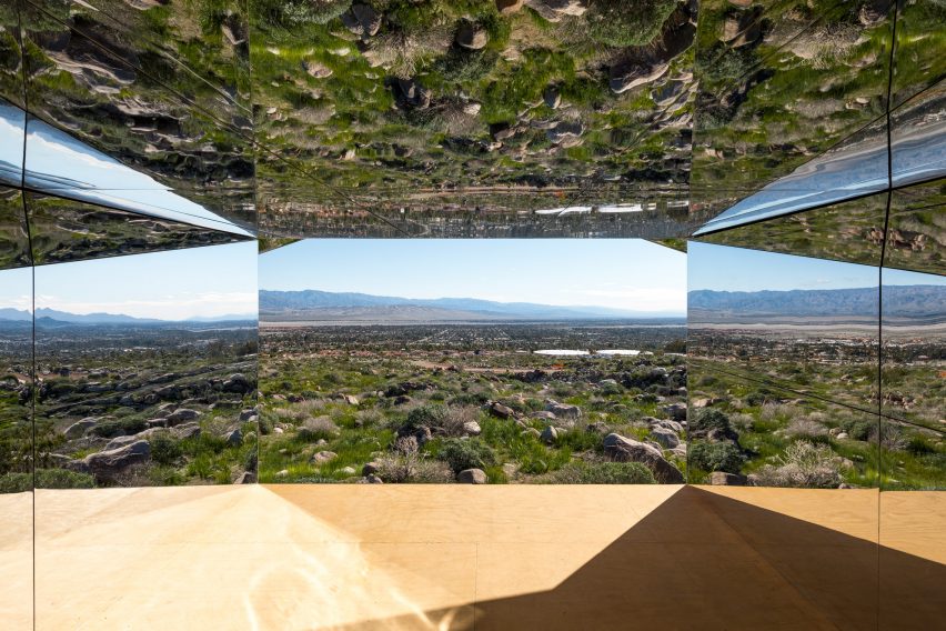 Mirage by Doug Aitken, an installation that is a part of an exhibition called Desert X, curated by Neville Wakefield