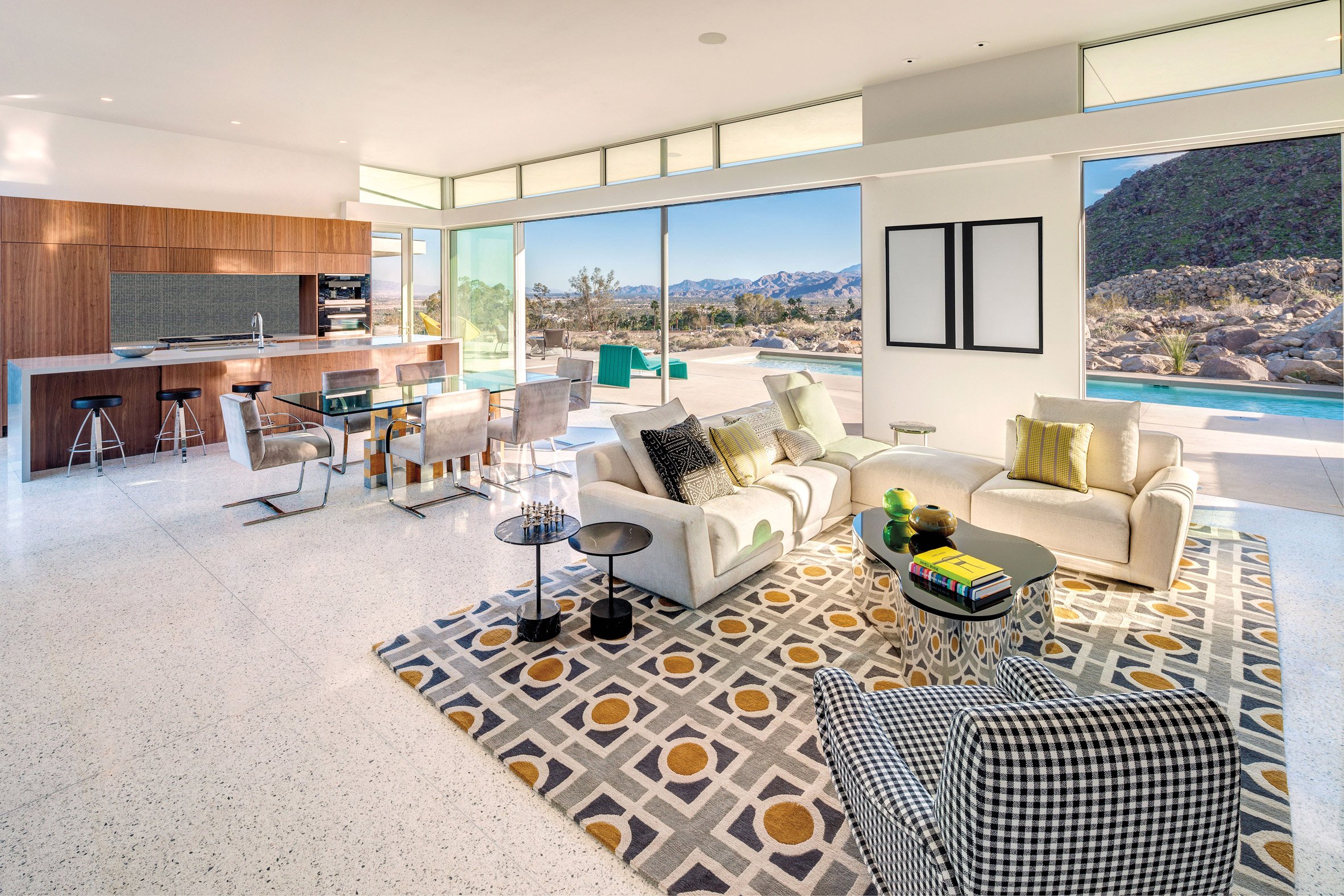 Interior of Palm Springs Chino Canyon home by Lance O'Donnell of o2 Architecture