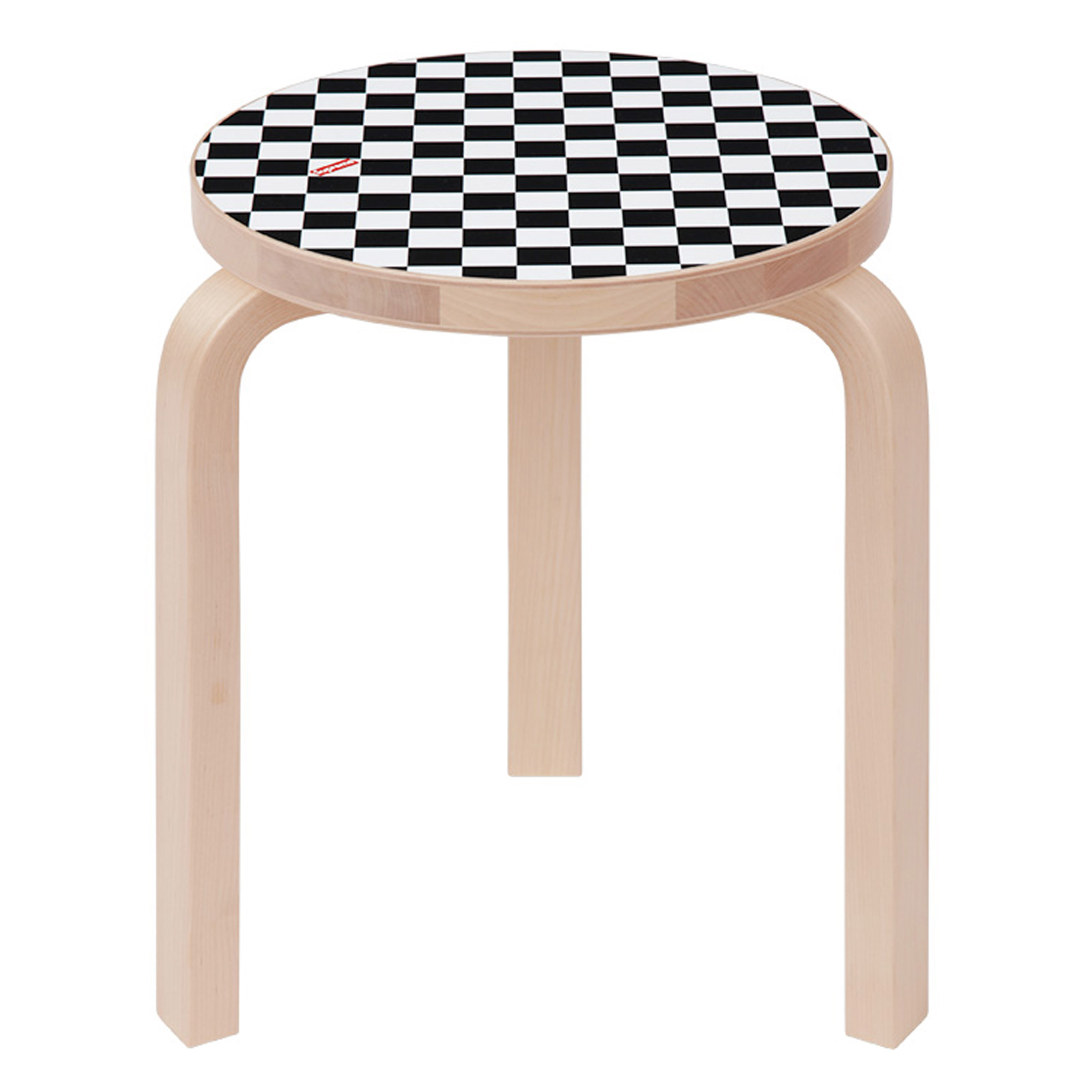 Supreme unveils chequerboard edition of Artek's iconic Aalto Stool 60