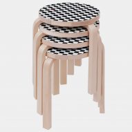 Supreme unveils chequerboard edition of Alvar Aalto's iconic Stool 60