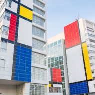 Mondrian-style paintwork covers Richard Meier's City Hall in The Hague
