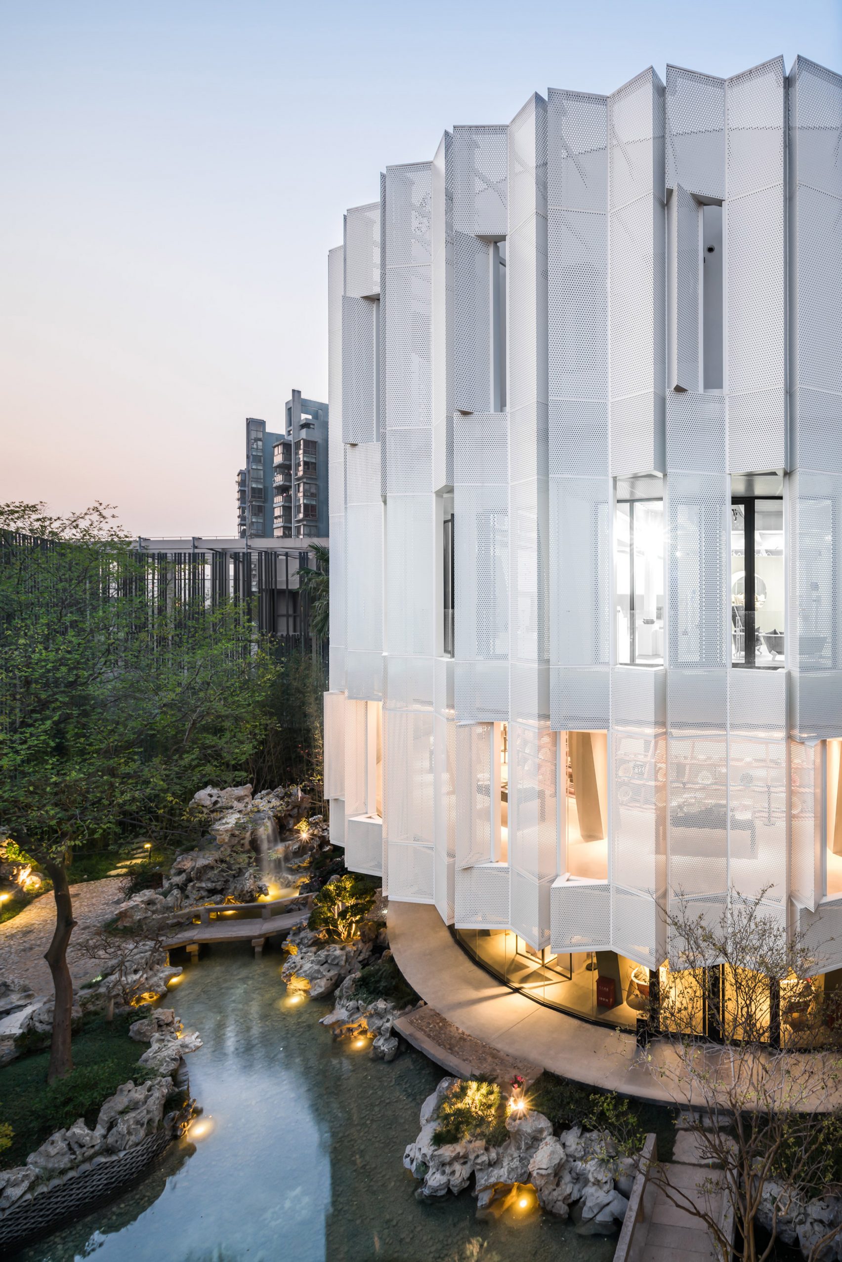 Pleated Shutters Enclose Cylindrical Enamelware Museum And Cultural Centre By Wutopia Lab