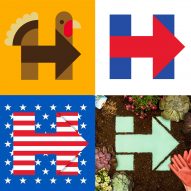Trump may have won "not in spite of his terrible design work, but because of it" says Hillary Clinton's logo designer