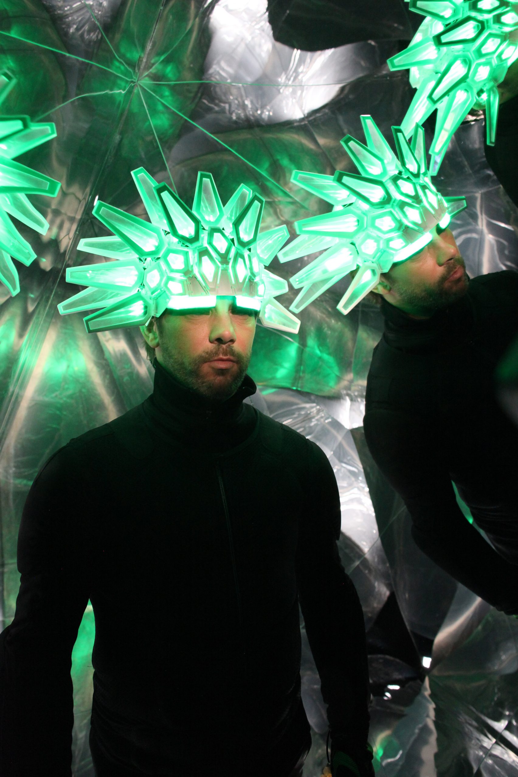 Moritz Waldemeyer creates 3D-printed light-up helmet for Jamiroquai frontman