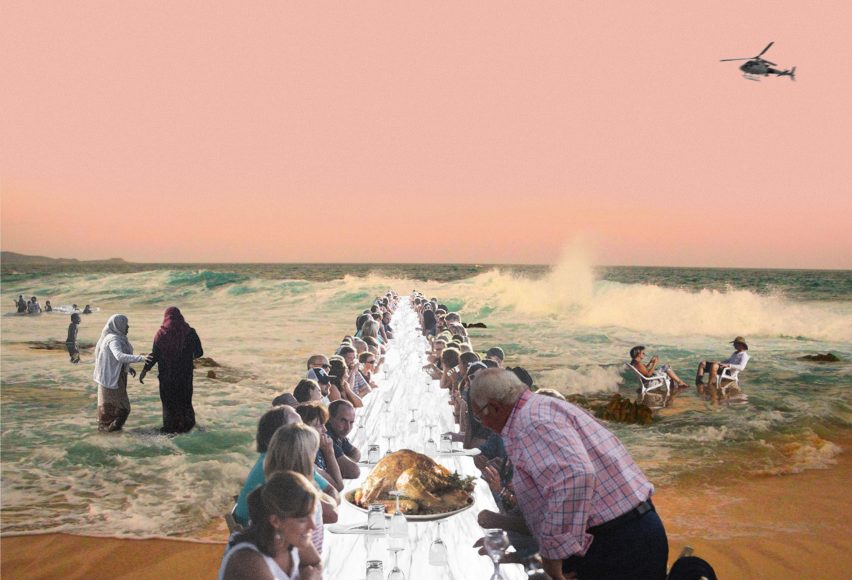 No-To-Scale imagines Donald Trump's US-Mexico wall as a 1,954-mile-long dinner table