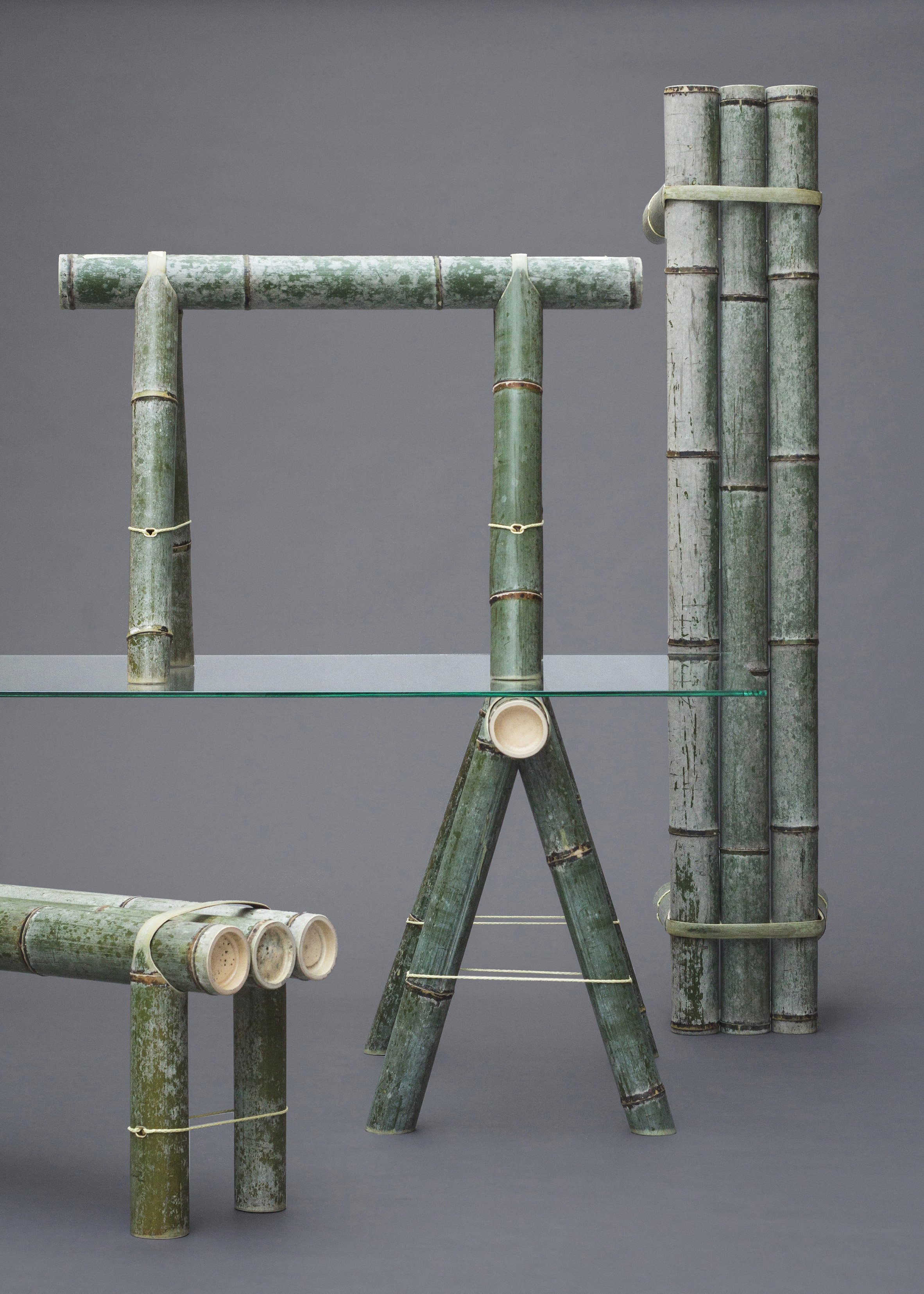 Stefan Diez's Soba bamboo furniture naturally changes colour over time
