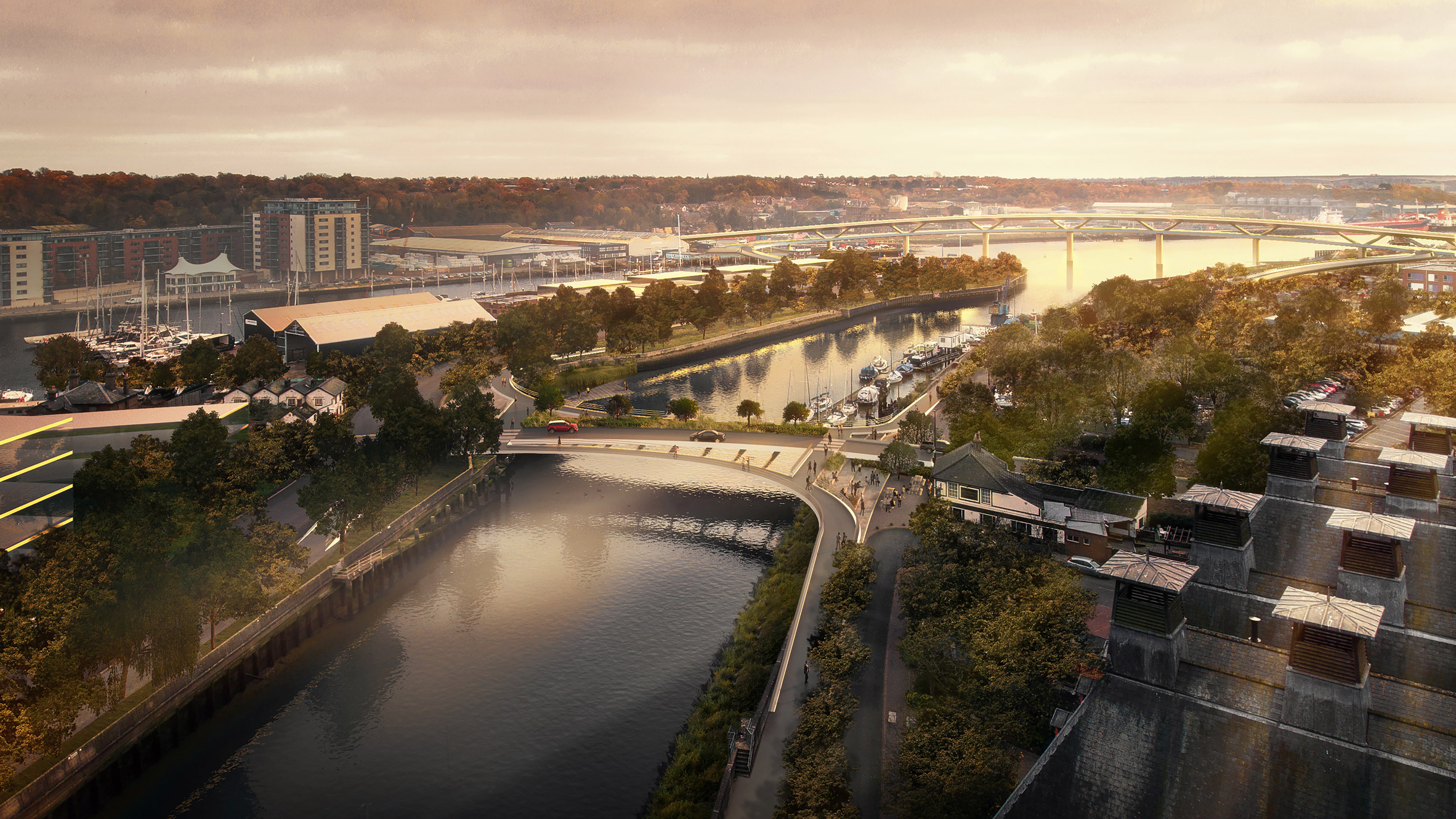 Foster + Partners to create a pair of river bridges in southeast England